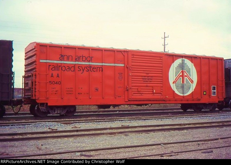 Ann Arbor 50 Foot Boxcar #5040 Owosso Michigan 10/26/1979